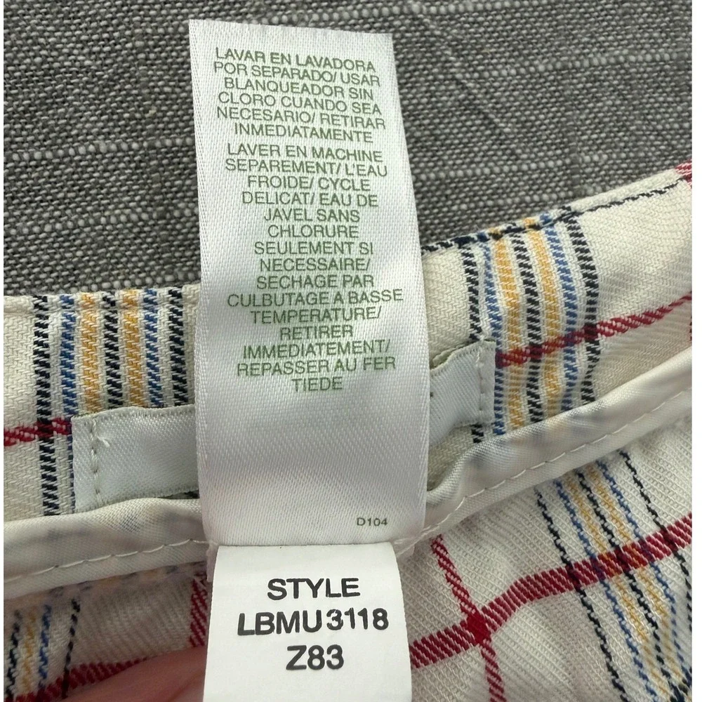 90s Vintage Lizgolf Liz Claiborne Plaid Shorts Womens 14 White Red Blue Yellow